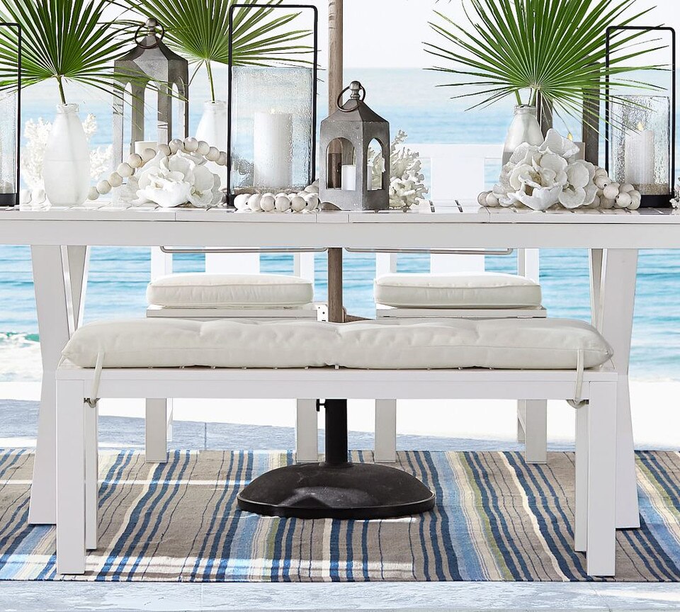 Indio Metal Dining Bench, White Pottery Barn Australia